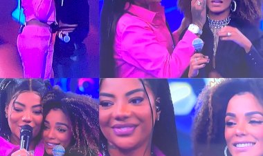 Brunna, eliminada do BBB 22, tem encontro supresa com sua esposa e se emociona.